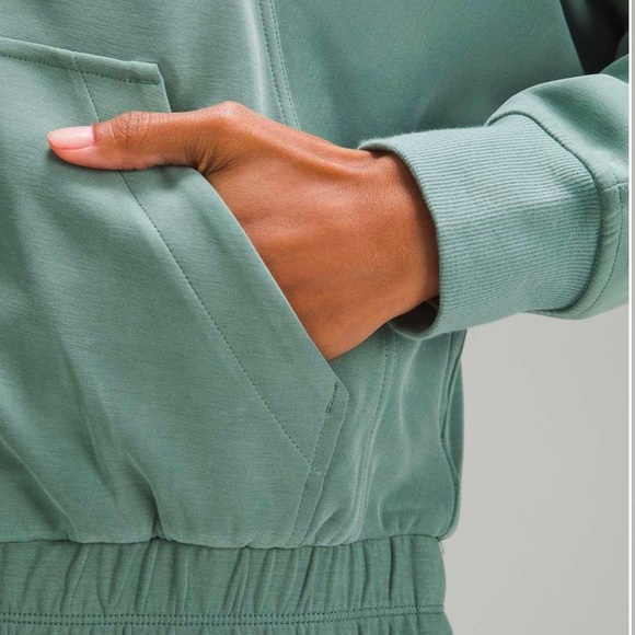 Lululemon Brushed Softstreme Funnel-Neck Zip Up Jacket Medium Forest Size 8 - Picture 4 of 12